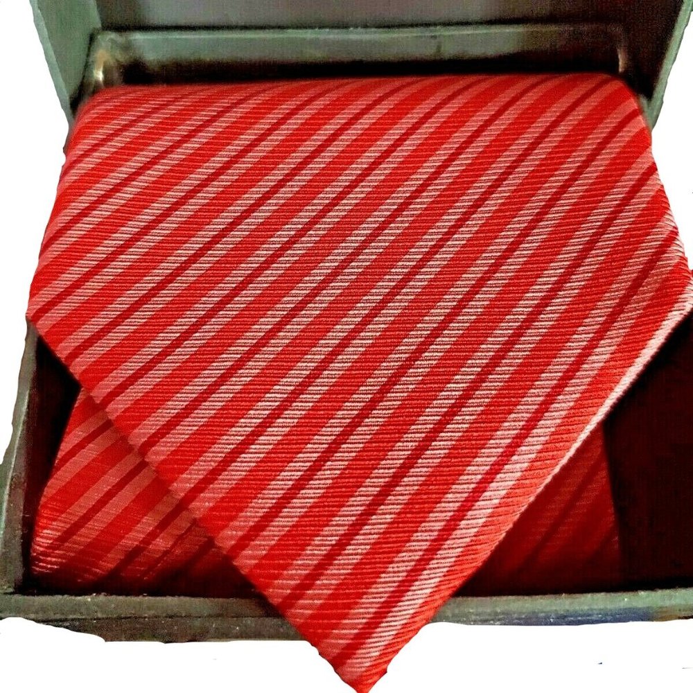 BIJOUX TERNER Genuine Silk Tie Color Red, Burg, Pk